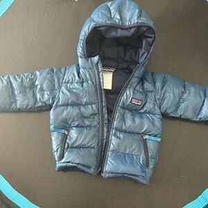 Patagonia Kids Shiny Blue Puffer Jacket